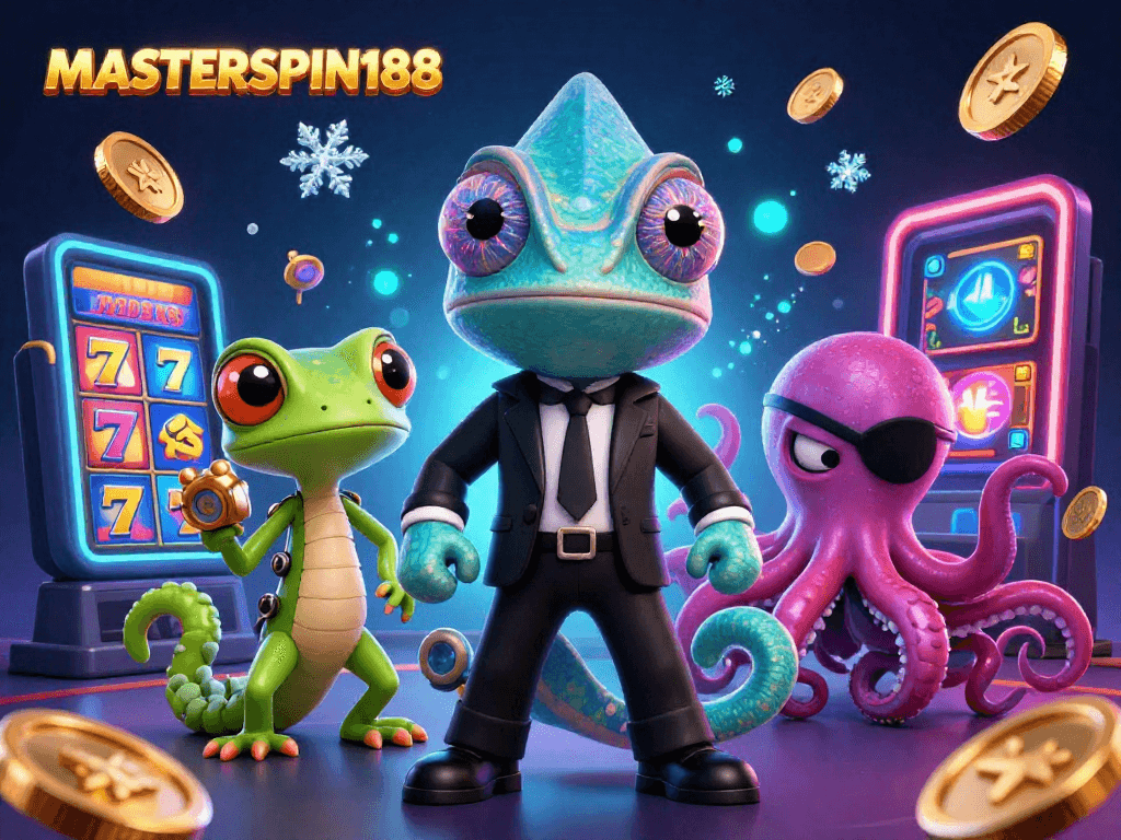 Engage with exciting gameplay at MASTERSPIN188 featuring vibrant characters and colorful casino elements.