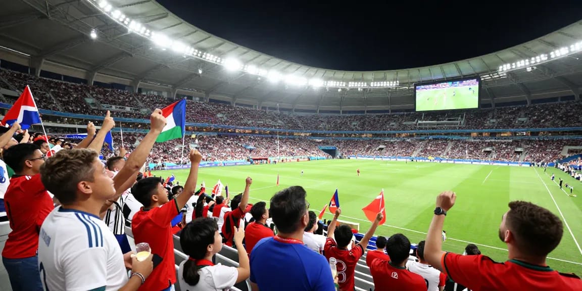 แฟนบอลร่วมเชียร์ในสนามฟุตบอลโลก 2026 เดิมพันบอลโลกรอบชิง อย่างสนุกสนาน