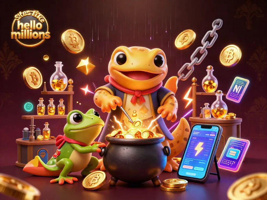 Play exciting games at sites like Hello Millions casino, featuring gold coins and crypto elements.