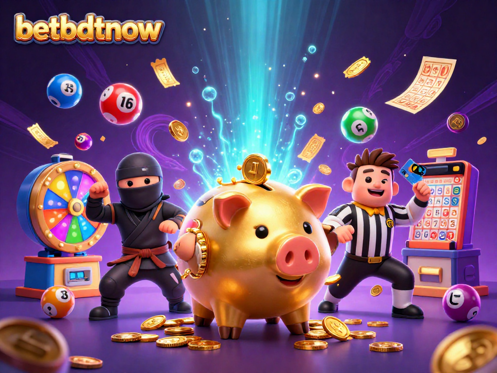 Engaging scene featuring the dynamic betbdtnow characters in a vibrant, animated casino setting.