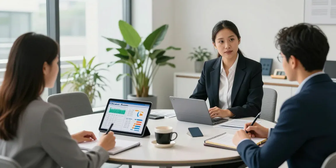 Consultation on Fico scores in a modern finance office setting.