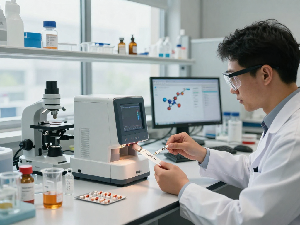 BPC 157 Side Effects analysis in a modern laboratory setting focusing on advanced buccal strips technology and health innovation.