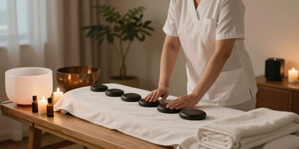 Massage therapist preparing for 마포출장마사지 session in tranquil setting