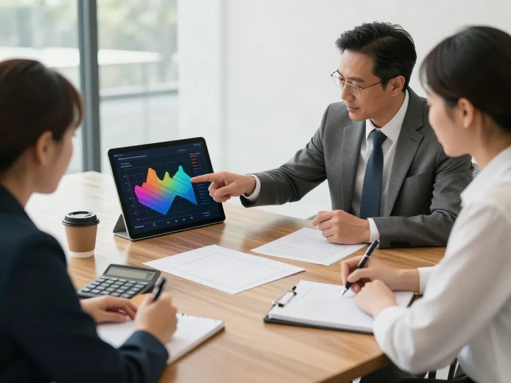 Accountant Blacktown providing tax planning advice to small business owner in modern office.