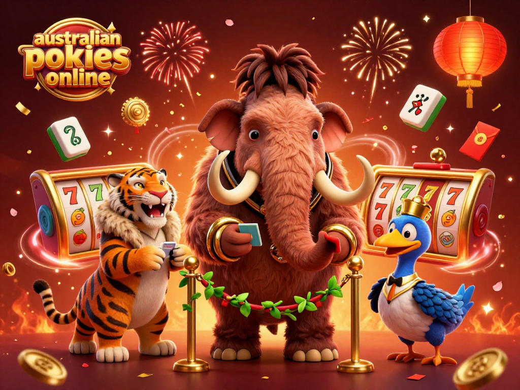 Experience the thrill of australian pokies online with vibrant 3D casino characters in action.
