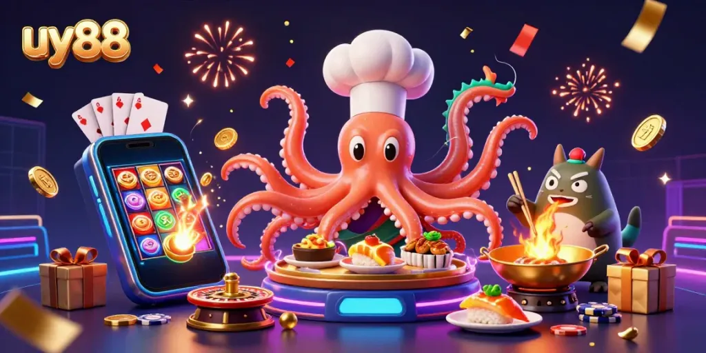Enjoy thrilling gaming experiences at uy88 with vibrant characters and exciting casino elements.