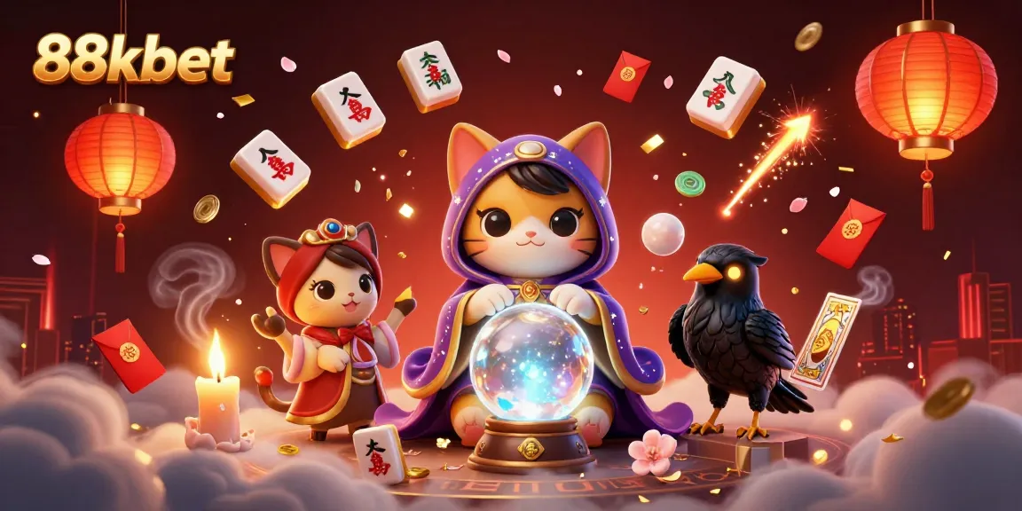 Experience the magic of 88kbet with mystical characters in a lively casino scene.
