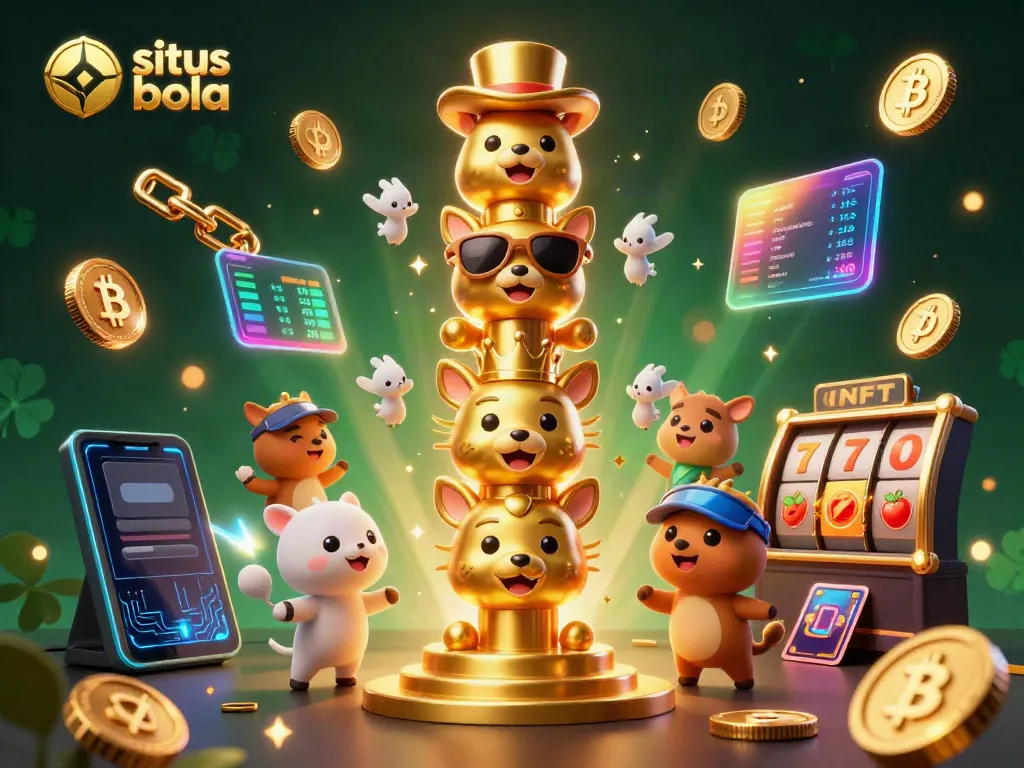 Engage in situs parlay bola with vibrant casino-themed 3D characters and dynamic game elements.