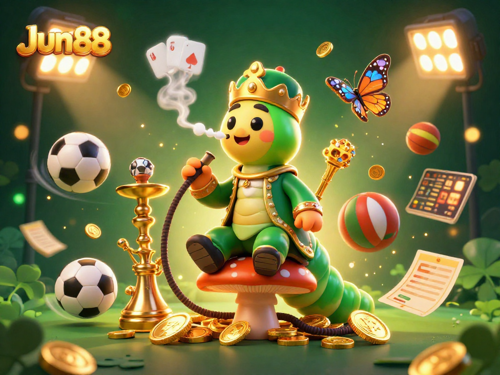 Join the excitement at Jun88 with unique gaming elements and a vibrant atmosphere depicted in this enticing illustration.