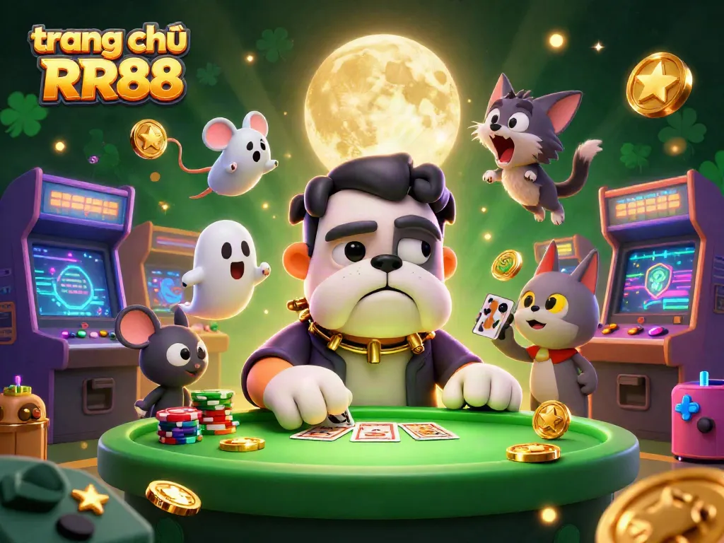 Experience thrilling gameplay at trang chủ RR88 with a lively casino atmosphere featuring monster card dealers.