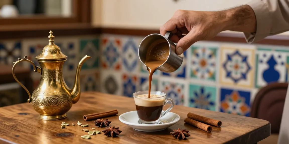 قهوجي الرياض يقدم القهوة العربية في جو تقليدي دافئ وجذاب.