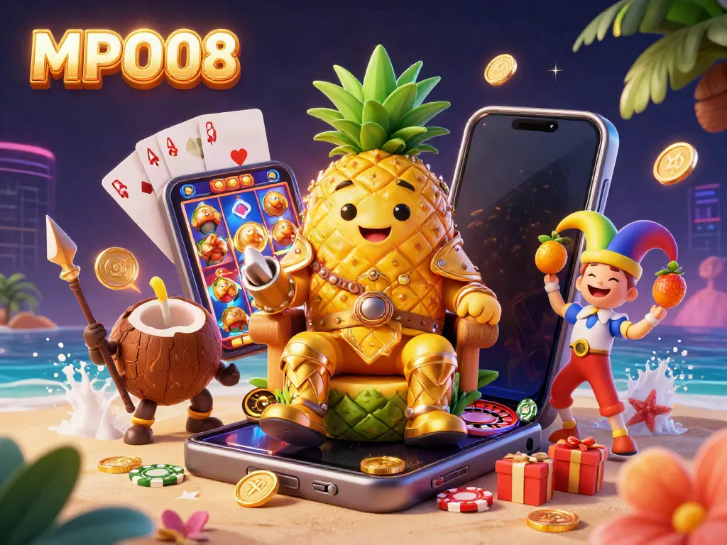Experience thrilling instant wins on MPO08 with golden pineapple king and colorful slot games.