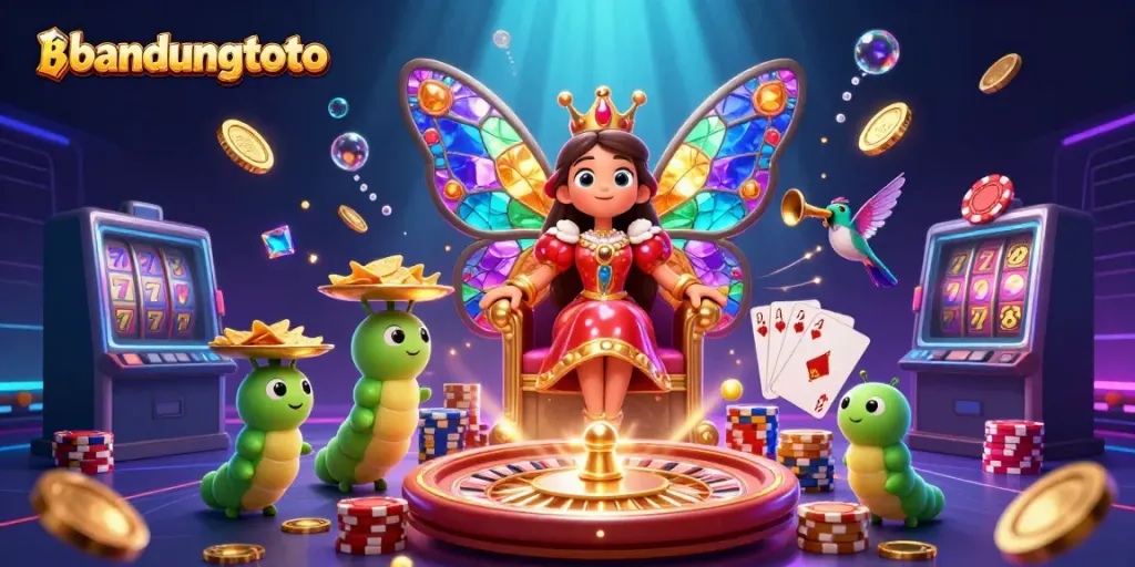 Experience the excitement of bandungtoto with a vibrant 3D casino scene featuring thrilling game elements.