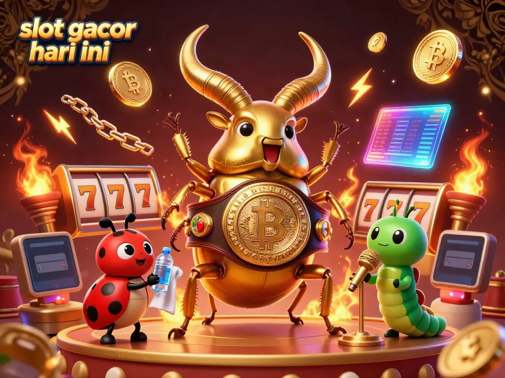 Experience the thrill of slot gacor hari ini with this vibrant 3D casino illustration showcasing lively characters and dynamic elements.