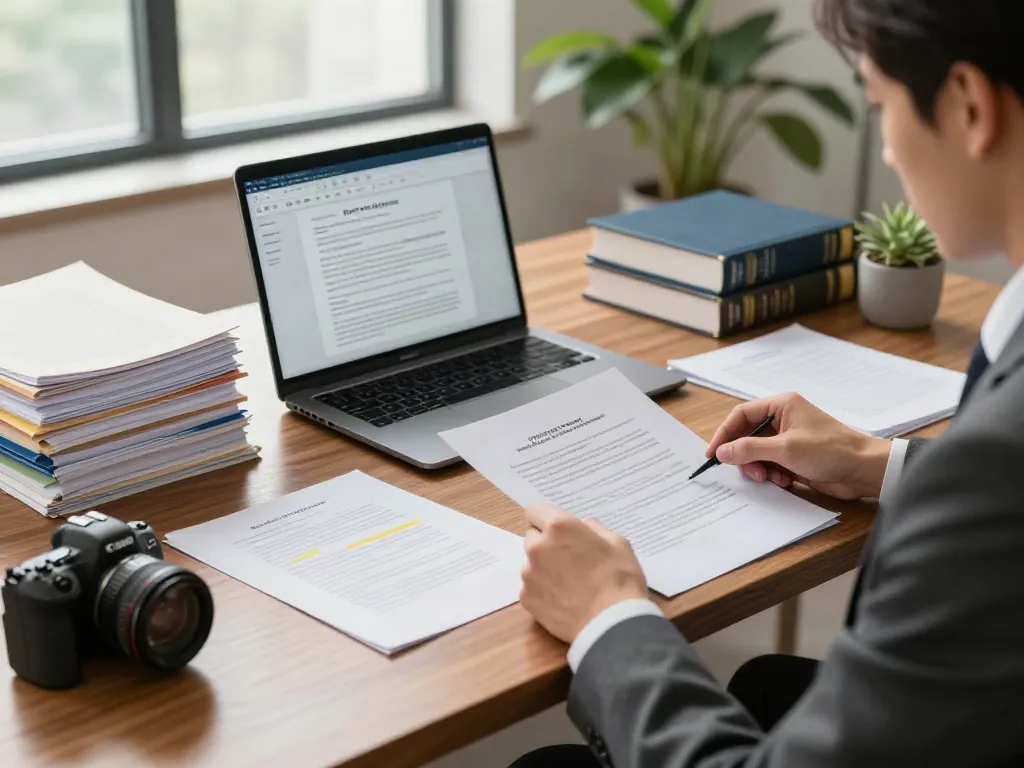 Breach of Contract Services in Dubai showcased in a professional legal office environment.