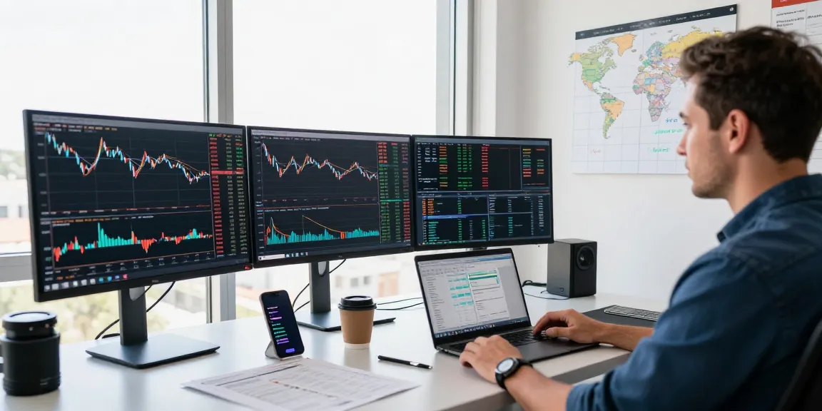 专业交易者在TradingView官网监控市场动态，分析图表和数据。