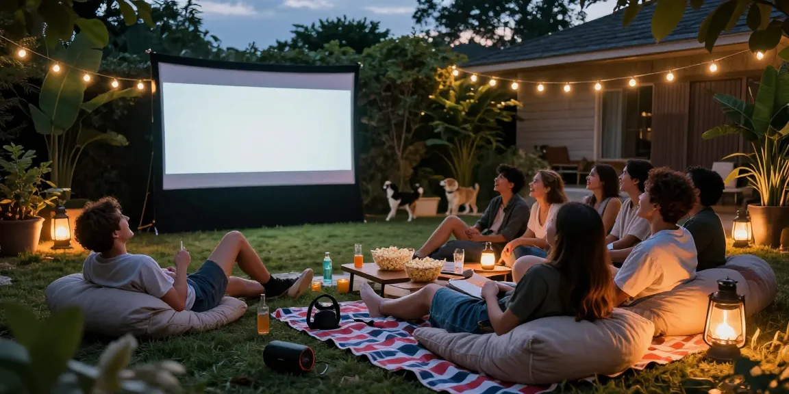 Watch Free Movies outdoors with friends during a cozy night.