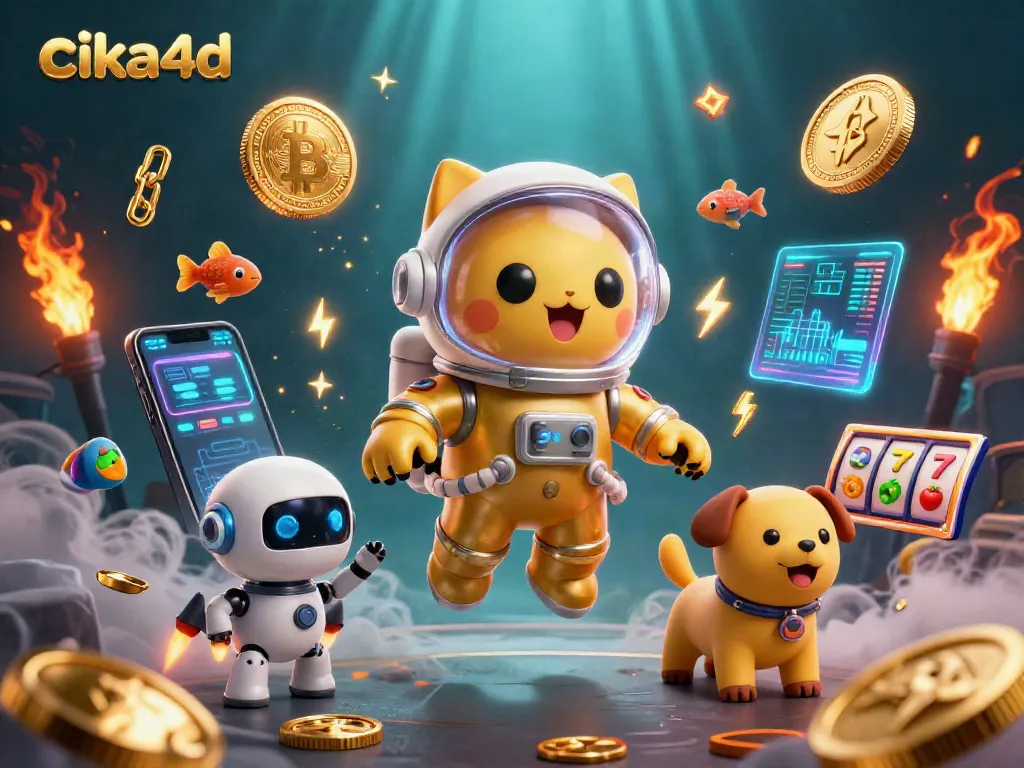 cika4d showcases an exciting casino scene with a golden astronaut cat and dynamic gaming elements.
