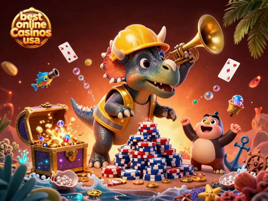 Experience the excitement of the best online casinos usa with vivid characters in this dynamic scene.