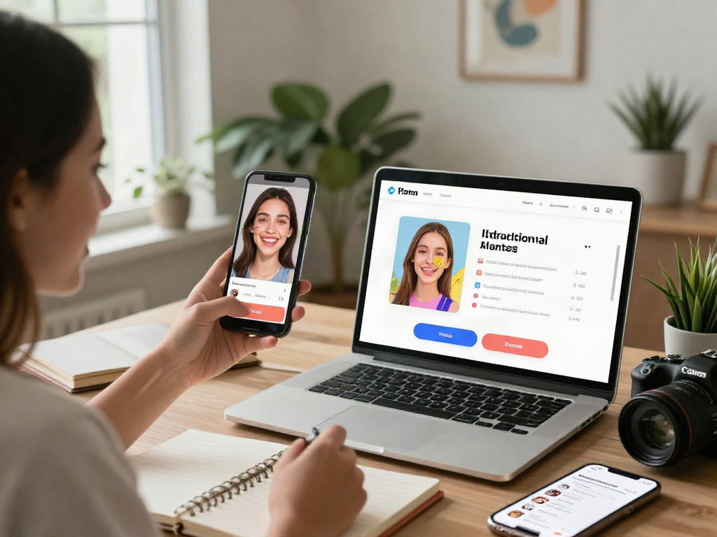 Experience the attractiveness test with engaging AI feedback in a cozy home setup.