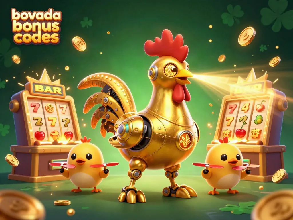 Play with Bovada bonus codes on a vibrant 3D casino scene full of excitement and rewards.
