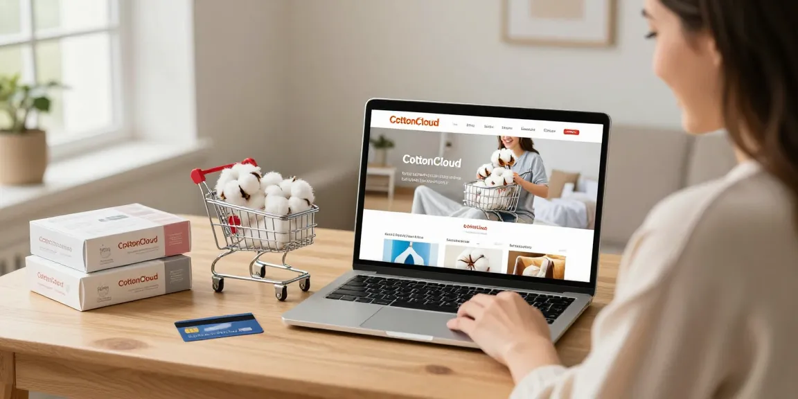 CottonCloud online shopping scene, showcasing best deals and premium cotton products for passionate shoppers.