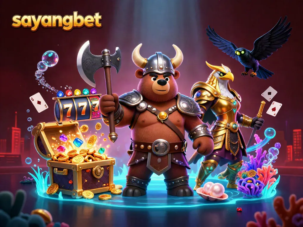Experience thrilling luck with sayangbet as a Viking and Valkyrie uncover treasure in 3D style.
