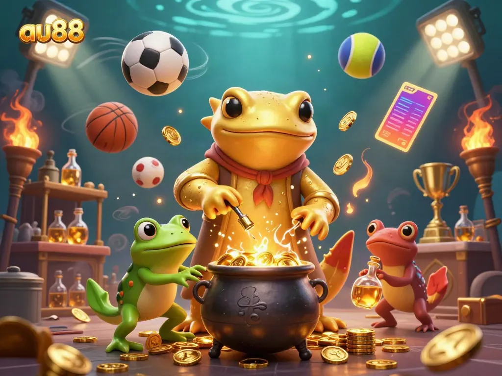 Experience thrilling gaming and entertainment with au88, featuring a magical alchemist and sports elements.