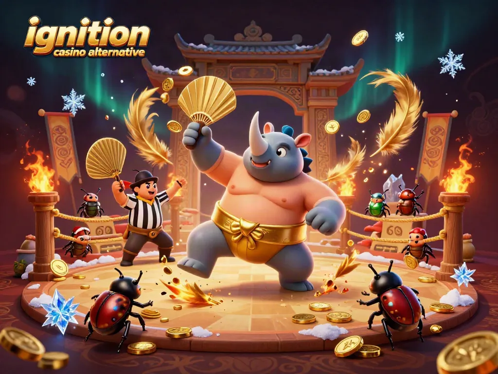 Experience thrilling gameplay with ignition casino alternative in this dynamic 3D illustrated scene.