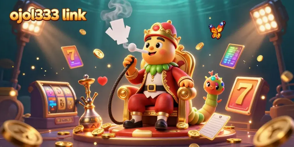 Experience the thrilling action of casino games with ojol333 link in this vibrant 3D illustration.
