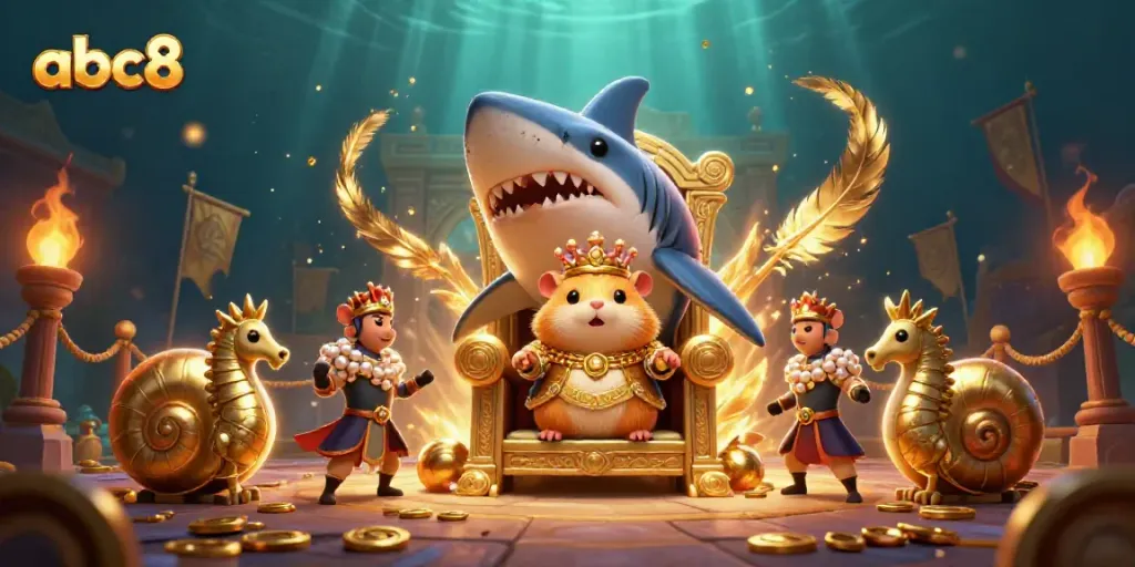 Experience vibrant casino action with abc8's playful underwater kingdom featuring a golden hamster king.