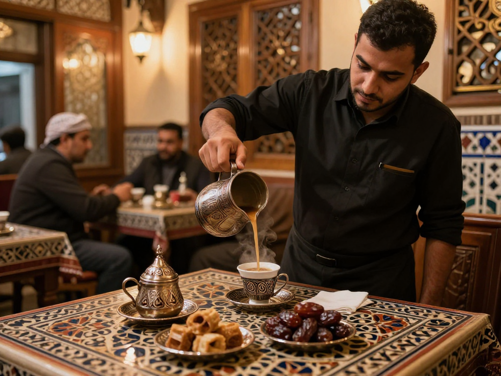 قهوجي الرياض يقدم القهوة العربية في أجواء تقليدية ساحرة