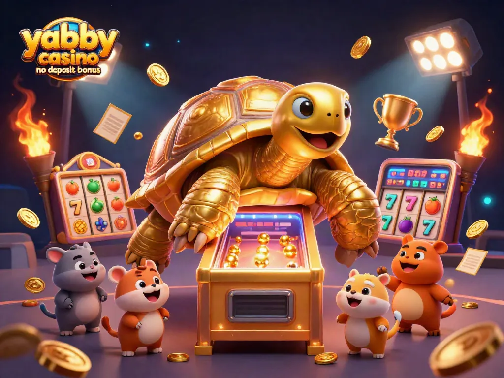 Engage with the exciting yabby casino no deposit bonus in this vibrant, dynamic 3D illustration.